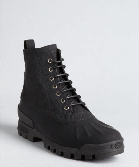 gucci black guccissima men's boots 245306|gucci boots for men sale.